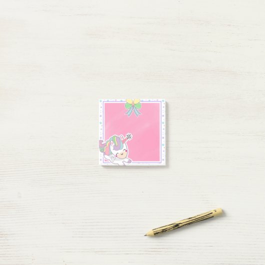 Post-it® Les Pastels magiques de Kawaii Unicorn (Sur un bureau)