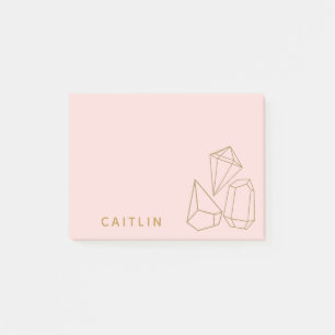 Post-it® Les pierres gemmes personnalisées d'or rougissent