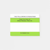 Post-it® Les professeurs que la classe note le vert | (Devant)