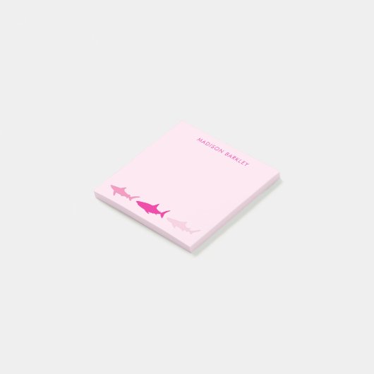 Post-it® Les requins roses adorent les enfants (Incliné)