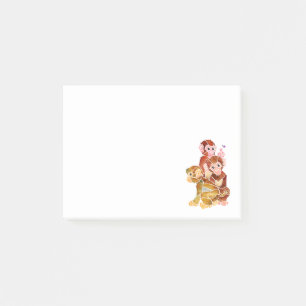 Post-it® Les singes soustraient l'illustration d'aquarelle