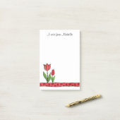 Post-it® Les tulipes rouges ont personnalisé 4 x 6 (Sur un bureau)