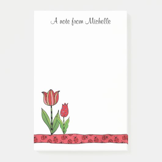 Post-it® Les tulipes rouges ont personnalisé 4 x 6 (Devant)