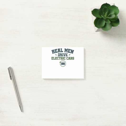 Post-it® Les vrais hommes conduisent des voitures électriqu (Bureau)