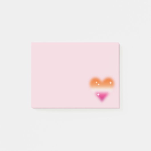 Post-it® Lesbian Flag Heart Post It Notes (Devant)