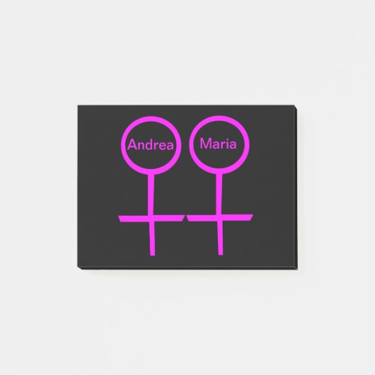 Post-it® Lesbian Lovers Customable Post it note Pad (Devant)