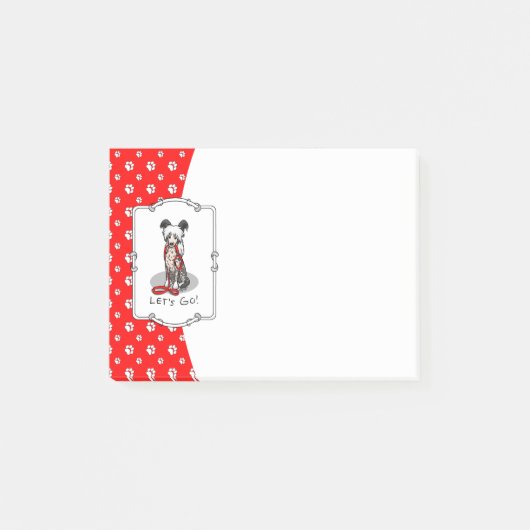 Post-it® Let's Go! Walk Chinese Crested Dog (hl blk wh 1) (Devant)