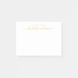 Post-it® Lettrage de script simple en Jaune personnalisé 