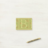 Post-it® Lettre B à monogramme de William Morris Fleur roug (Sur un bureau)