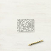 Post-it® Lettre C Monogramme médiéval Art Nouveau (Sur un bureau)