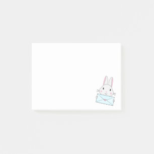 Post-it® Lettre d'amour mignonne et belle lapin tenant