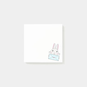 Post-it® Lettre d'amour mignonne et belle lapin tenant
