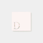 Post-it® Lettre florale "D" Monogramme Post-It Notes (Devant)