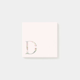 Post-it® Lettre florale "D" Monogramme Post-It Notes
