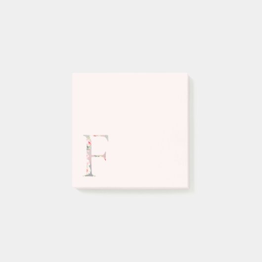 Post-it® LETTRE Florale "F" Notes du monogramme (Devant)