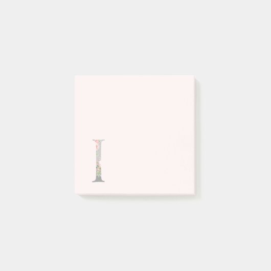 Post-it® LETTRE Florale "I" Notes du monogramme (Devant)