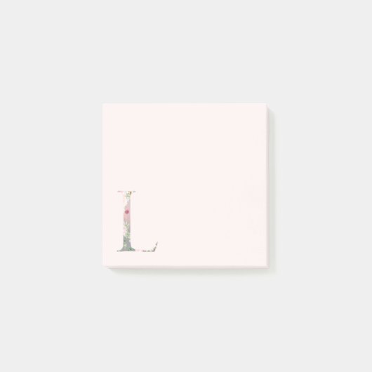 Post-it® LETTRE Florale "L" Notes du monogramme (Devant)