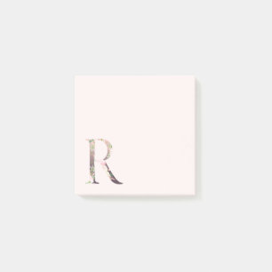 Post-it® LETTRE Florale "R" Notes du monogramme