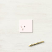 Post-it® LETTRE Florale "V" Notes du monogramme (Sur un bureau)