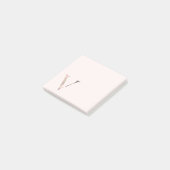 Post-it® LETTRE Florale "V" Notes du monogramme (Incliné)