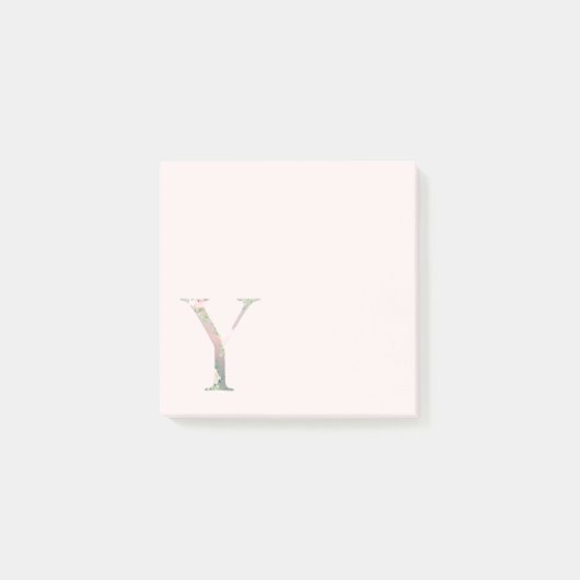 Post-it® LETTRE Florale "Y" Notes du monogramme (Devant)