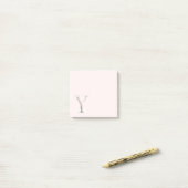 Post-it® LETTRE Florale "Y" Notes du monogramme (Sur un bureau)