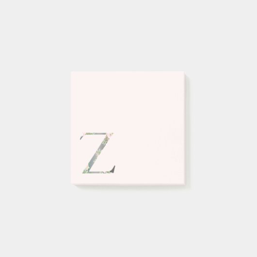 Post-it® LETTRE Florale "Z" Notes du monogramme (Devant)