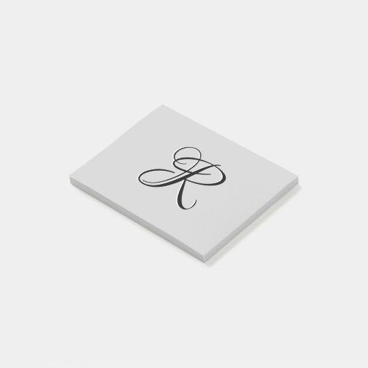 Post-it® LETTRE INITIALE Calligraphie 3D Noire | Pastel Gre (Incliné)