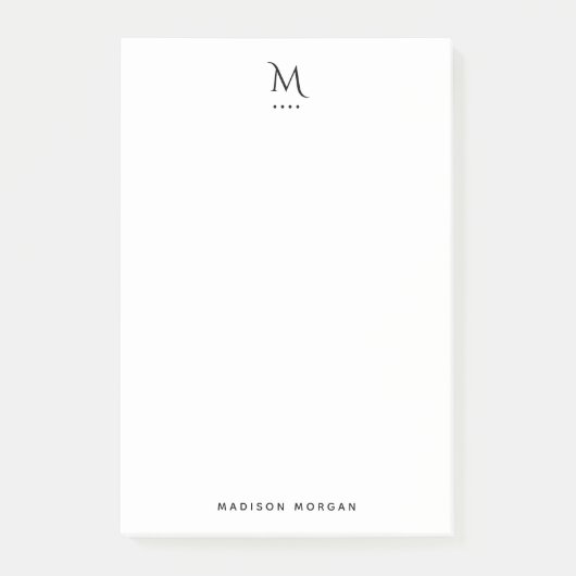 Post-it® Lettre initiale moderne simple noir (Devant)