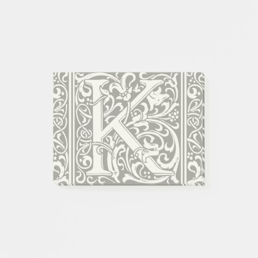 Post-it® Lettre K Monogramme médiéval Art Nouveau (Devant)
