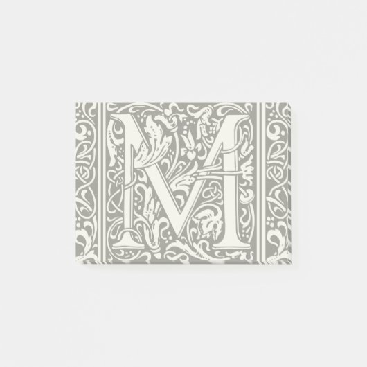 Post-it® Lettre M Monogramme médiéval Art Nouveau (Devant)
