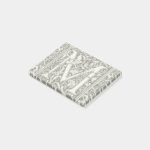 Post-it® Lettre M Monogramme médiéval Art Nouveau (Incliné)