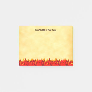 Post-it® LETTRE ORIENTALE BBQ personnalisée Flames rouges A