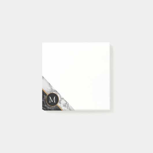 Post-it® Lettre personnalisée Marbre Design Post it Notes (Devant)