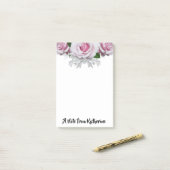 Post-it® Lettre pinceau rose personnalisée Post-it Notes (Sur un bureau)