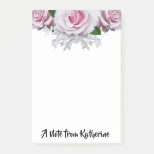 Post-it® Lettre pinceau rose personnalisée Post-it Notes