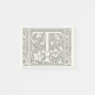 Post-it® Lettre T Monogramme médiéval Art Nouveau