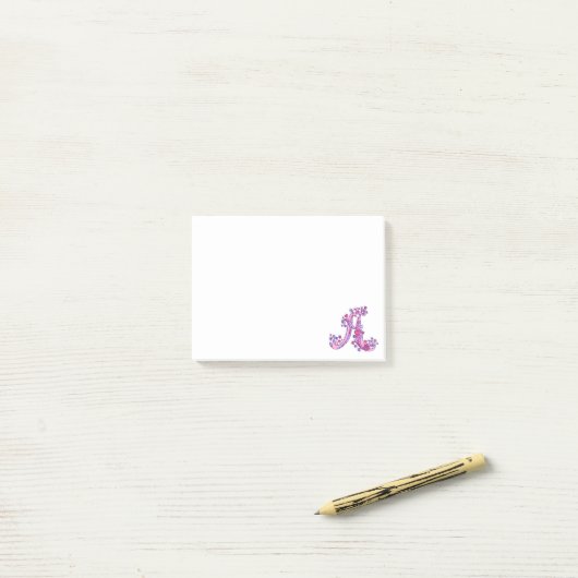 Post-it® Lettre Un monogramme il note (Sur un bureau)