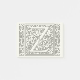 Post-it® Lettre Z Monogramme médiéval Art Nouveau