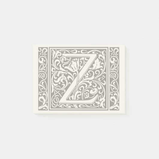Post-it® Lettre Z Monogramme médiéval Art Nouveau (Devant)