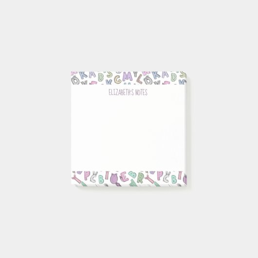 Post-it® Lettres de l'alphabet des doodles (Devant)