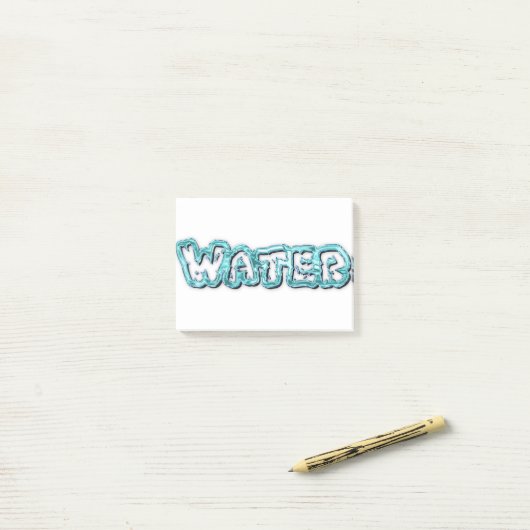 Post-it® Lettres d'eau potable (Sur un bureau)
