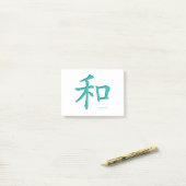 Post-it® Lettres Turquoise-SYMBOLE-chinois (Sur un bureau)