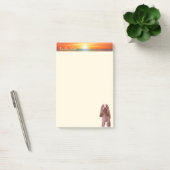 Post-it® Lever de soleil, calligraphie et chiot mignon sur (Bureau)