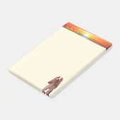 Post-it® Lever de soleil, calligraphie et chiot mignon sur (Incliné)