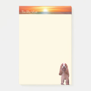 Post-it® Lever de soleil, calligraphie et chiot mignon sur