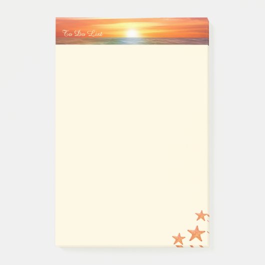 Post-it® Lever de soleil, calligraphie et étoiles de mer su (Devant)