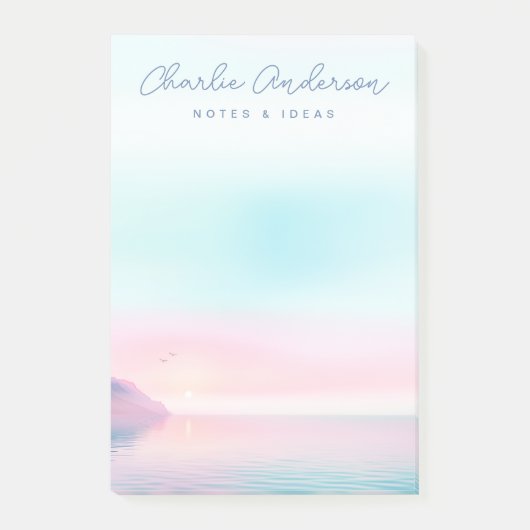 Post-it® Lever doux pastel avec nom de script d'oiseaux (Devant)