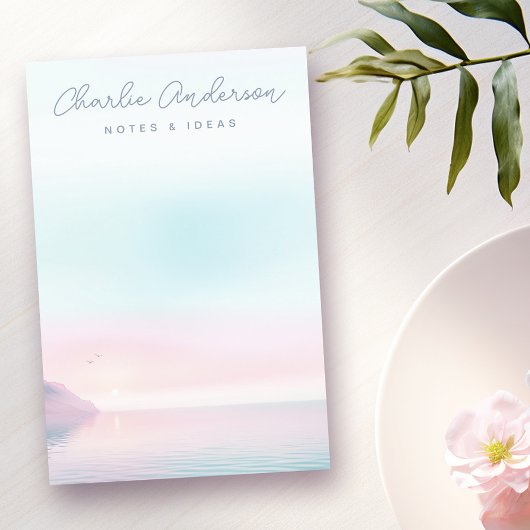 Post-it® Lever doux pastel avec nom de script d'oiseaux