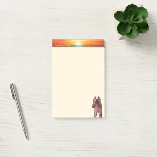 Post-it® Lever du soleil, calligraphie et mignon chiot chie (Bureau)